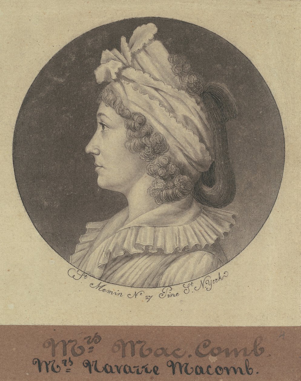 Christina Livingston Macomb af Charles B. J. Févret de Saint Mémin