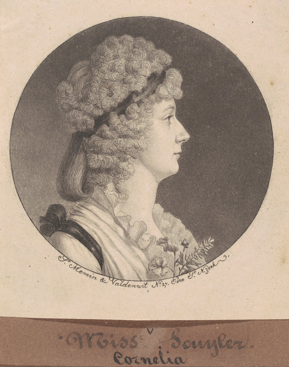 Cornelia Schuyler Morton af Charles B. J. Févret de Saint Mémin