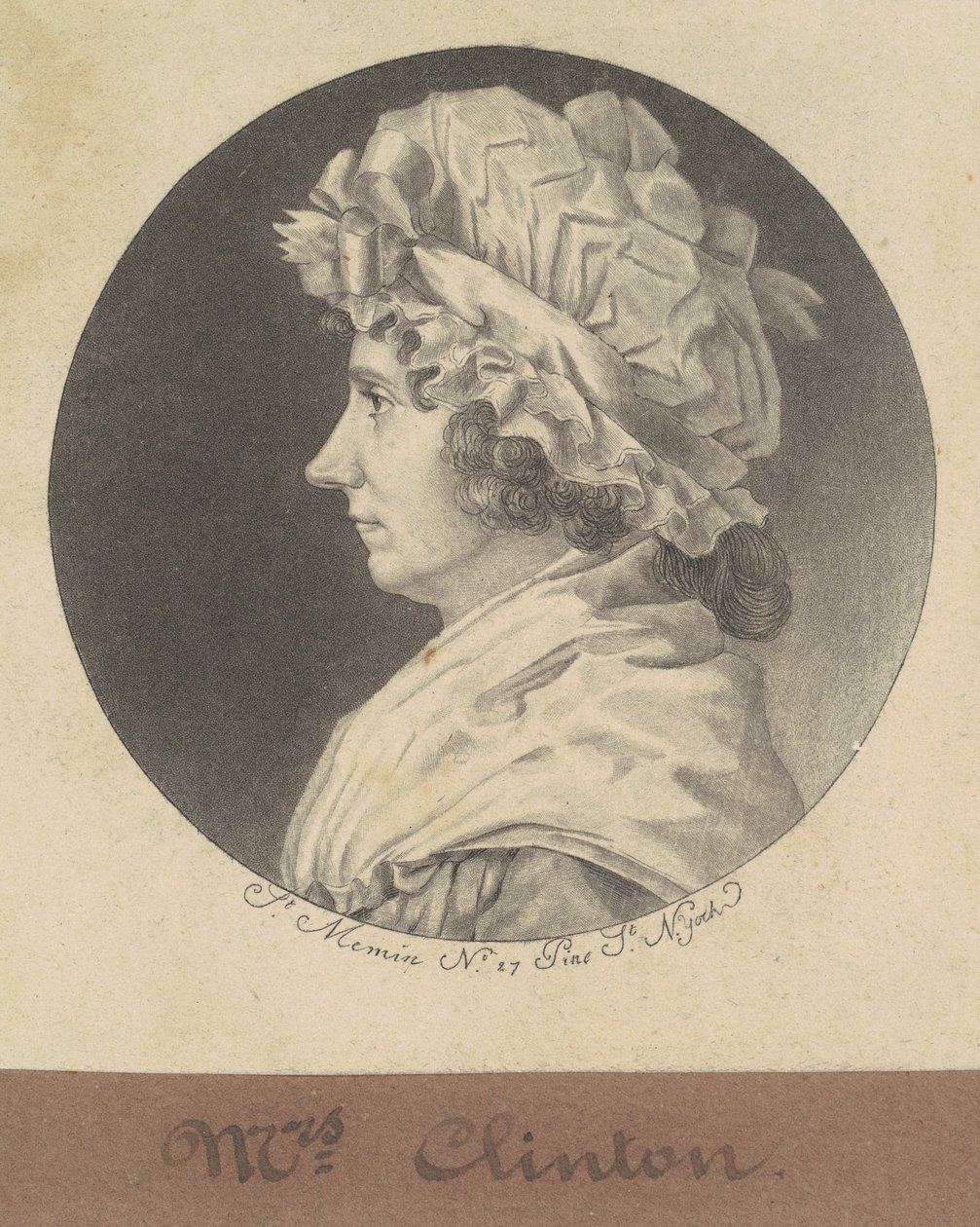 Cornelia Tappen Clinton af Charles B. J. Févret de Saint Mémin