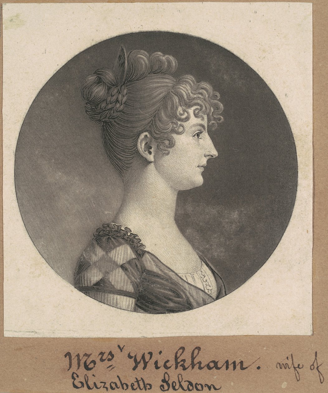 Elizabeth Selden McClurg Wickham af Charles B. J. Févret de Saint Mémin