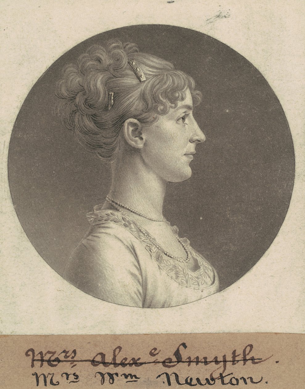 Jane Barr Stuart Newton af Charles B. J. Févret de Saint Mémin