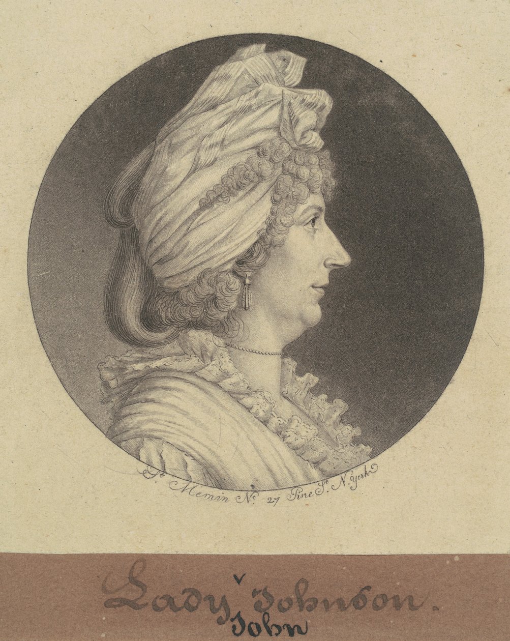 Lady Mary Watts Johnson af Charles B. J. Févret de Saint Mémin