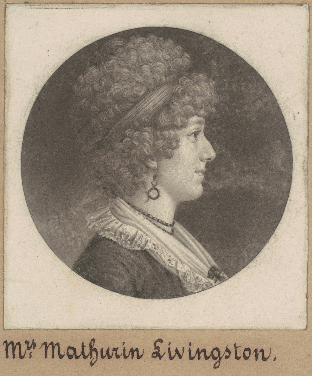 Margaret Lewis Livingston af Charles B. J. Févret de Saint Mémin