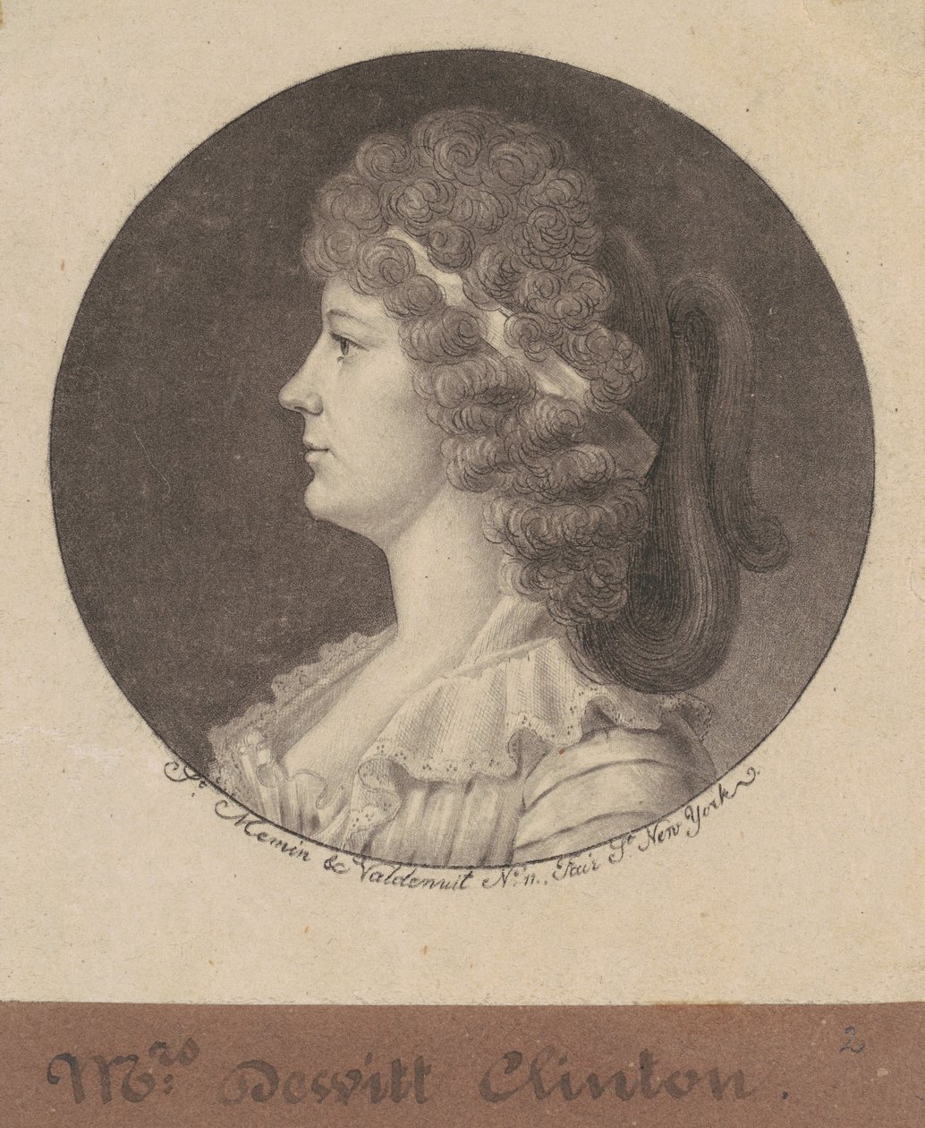 Maria Franklin Clinton af Charles B. J. Févret de Saint Mémin