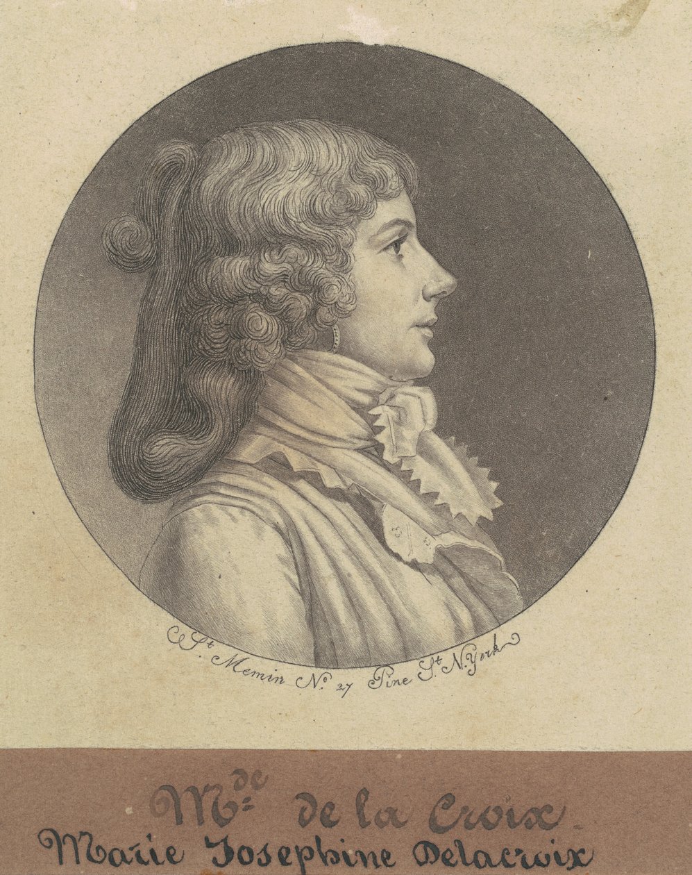 Marie Josephine Delacroix af Charles B. J. Févret de Saint Mémin