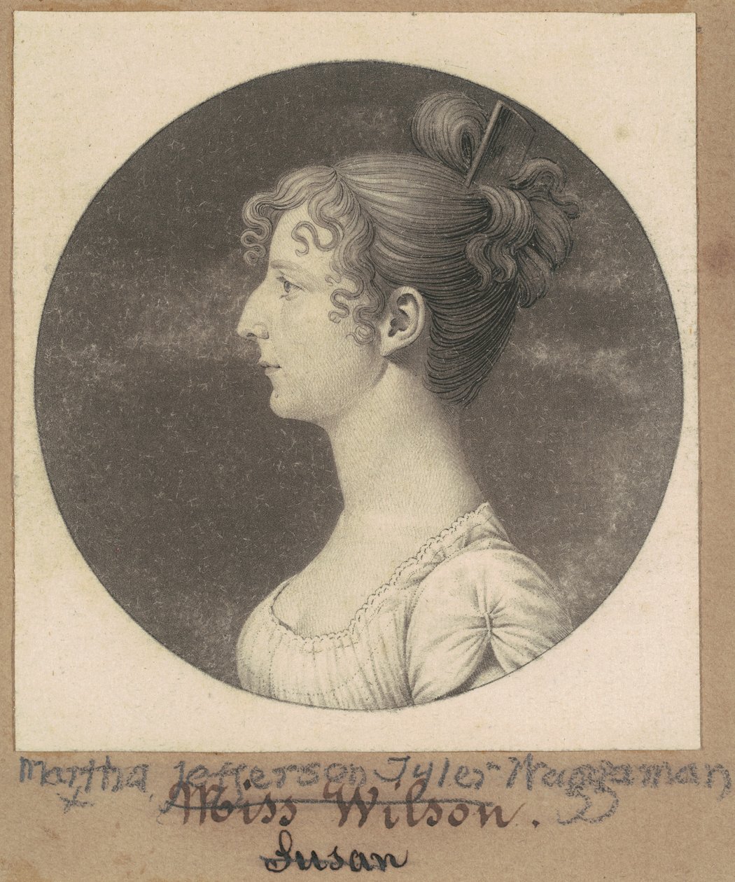 Martha Jefferson Tyler Waggaman af Charles B. J. Févret de Saint Mémin