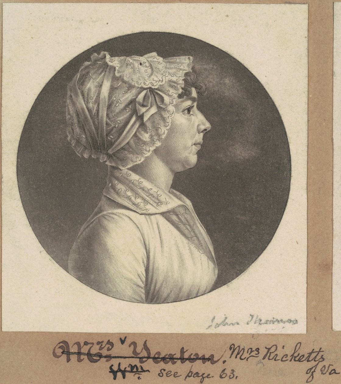 Mary Barr Ricketts af Charles B. J. Févret de Saint Mémin