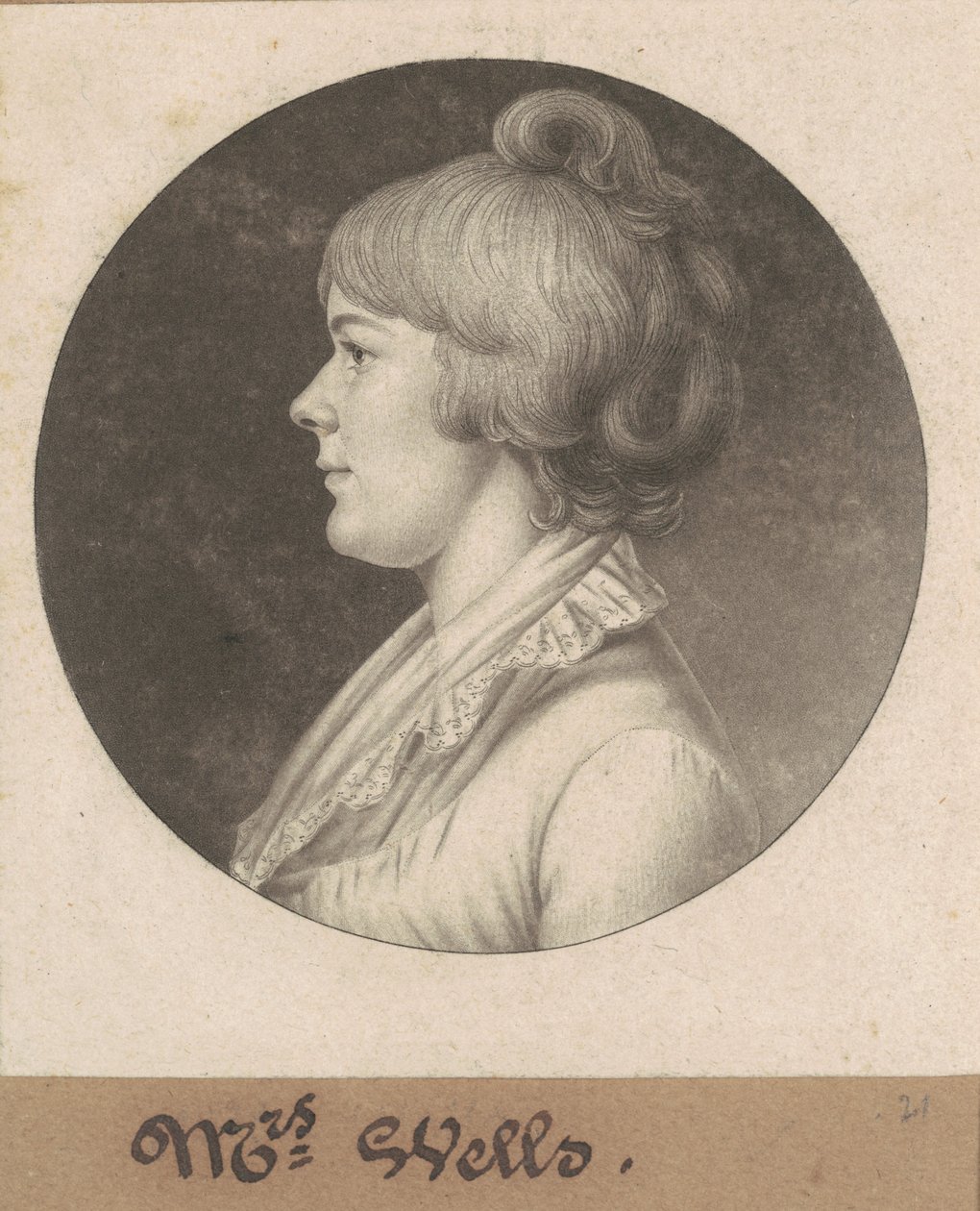 Mary Wright Sonntag Wells af Charles B. J. Févret de Saint Mémin