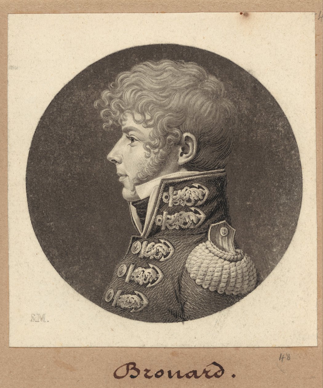 Michel Angelique Brouard af Charles B. J. Févret de Saint Mémin