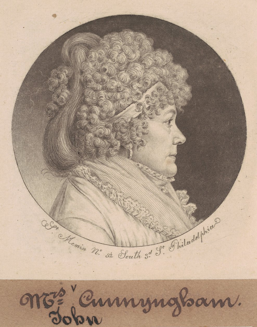 Fru Cunnyngham af Charles B. J. Févret de Saint Mémin