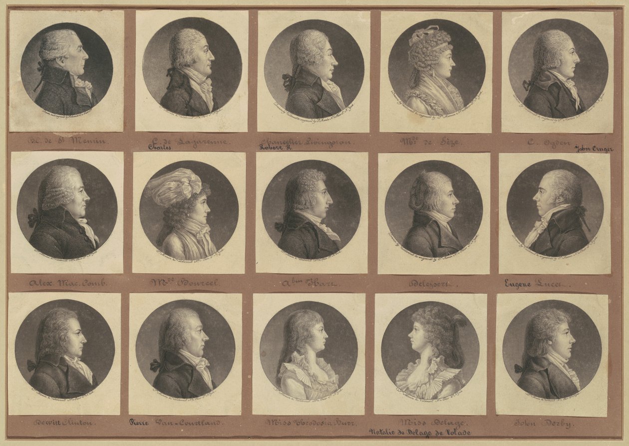 Saint-Mémin samling af portrætter, gruppe 1 af Charles B. J. Févret de Saint Mémin