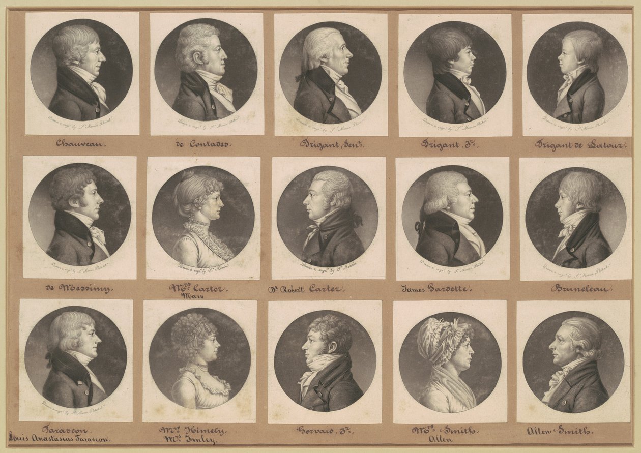 Saint-Mémin samling af portrætter, gruppe 20 af Charles B. J. Févret de Saint Mémin