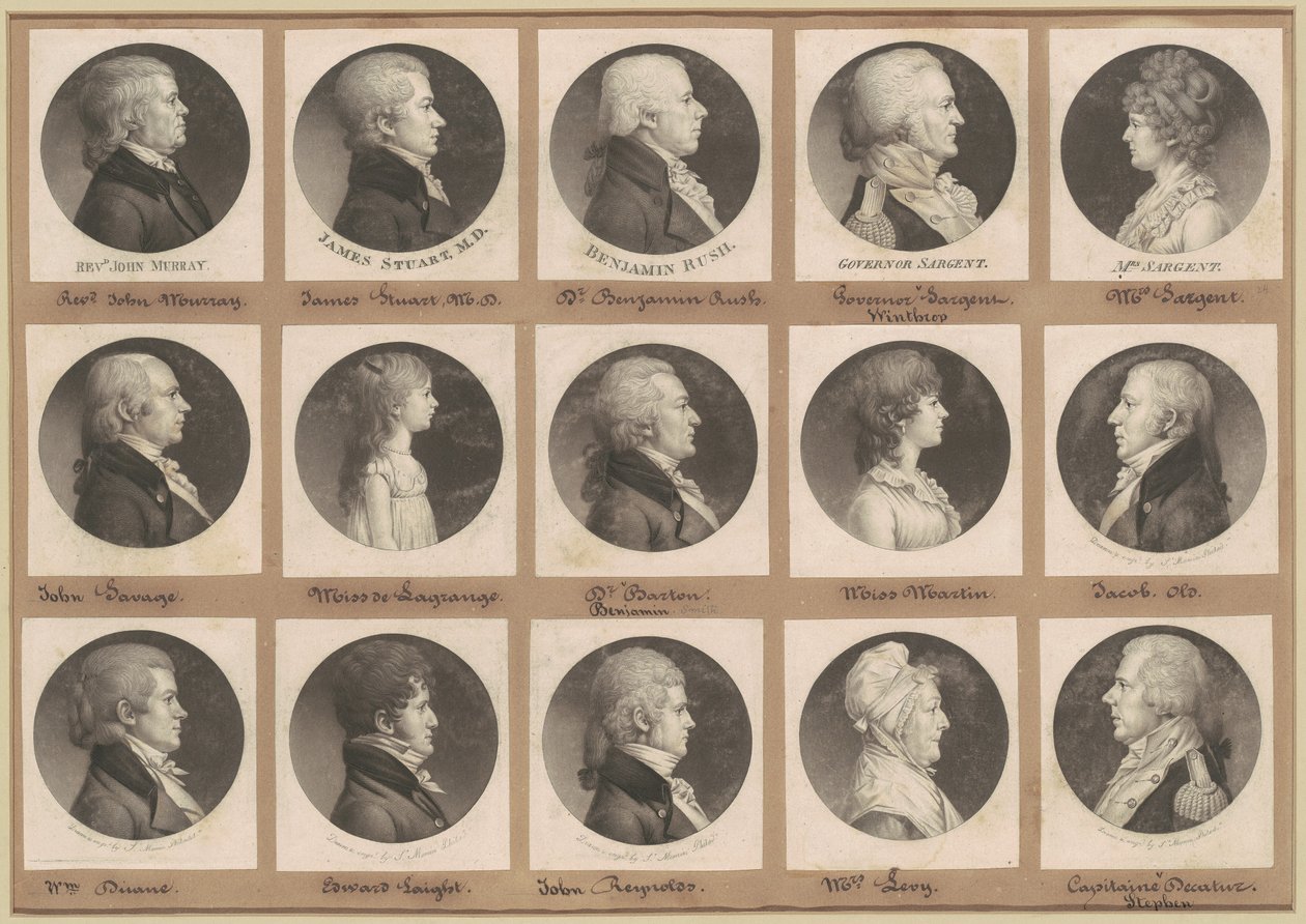 Saint-Mémin samling af portrætter, gruppe 24 af Charles B. J. Févret de Saint Mémin