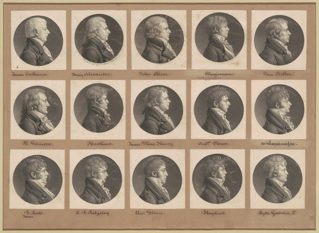 Saint-Mémin samling af portrætter, gruppe 26 af Charles B. J. Févret de Saint Mémin