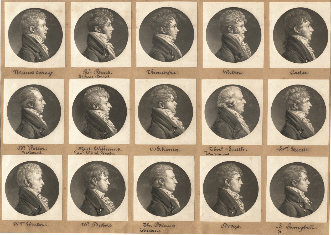 Saint-Mémin samling af portrætter, gruppe 27 af Charles B. J. Févret de Saint Mémin