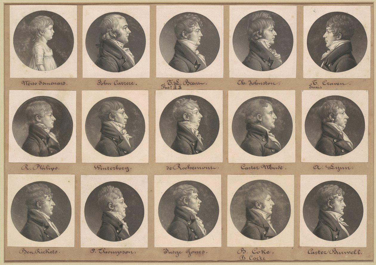 Saint-Mémin samling af portrætter, gruppe 30 af Charles B. J. Févret de Saint Mémin