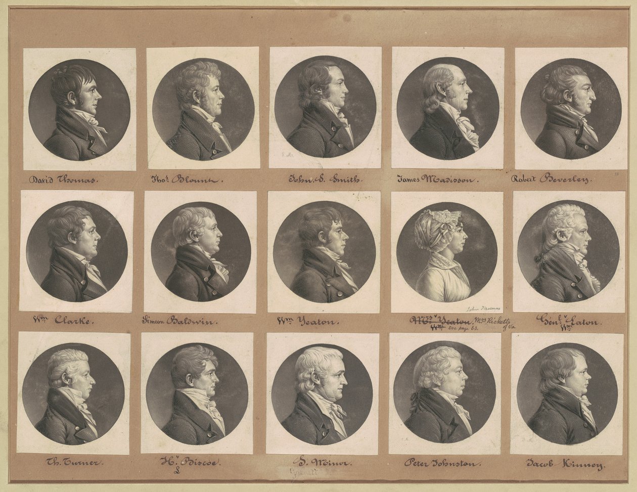 Saint-Mémin samling af portrætter, gruppe 38 af Charles B. J. Févret de Saint Mémin