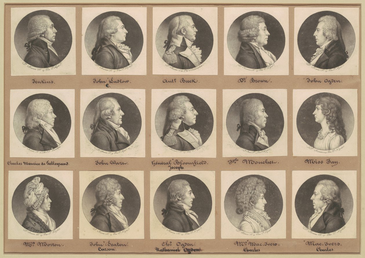 Saint-Mémin samling af portrætter, gruppe 7 af Charles B. J. Févret de Saint Mémin