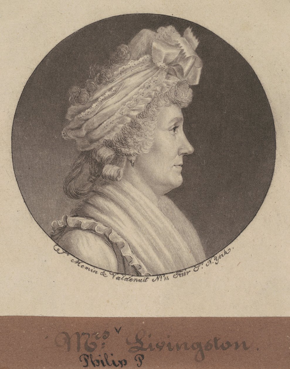 Sarah Johnson Livingston af Charles B. J. Févret de Saint Mémin