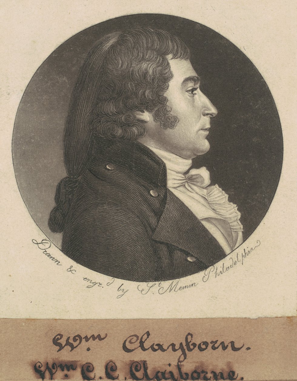 William Charles Cole Claiborne af Charles B. J. Févret de Saint Mémin