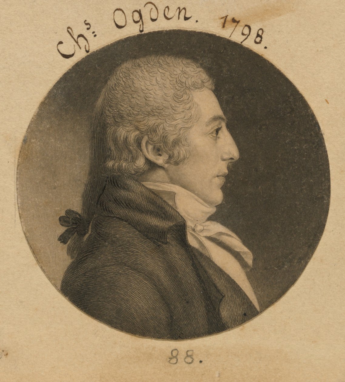 Abraham Ogden, Jr. af Charles Balthazar Julien Févret de Saint-Mémin