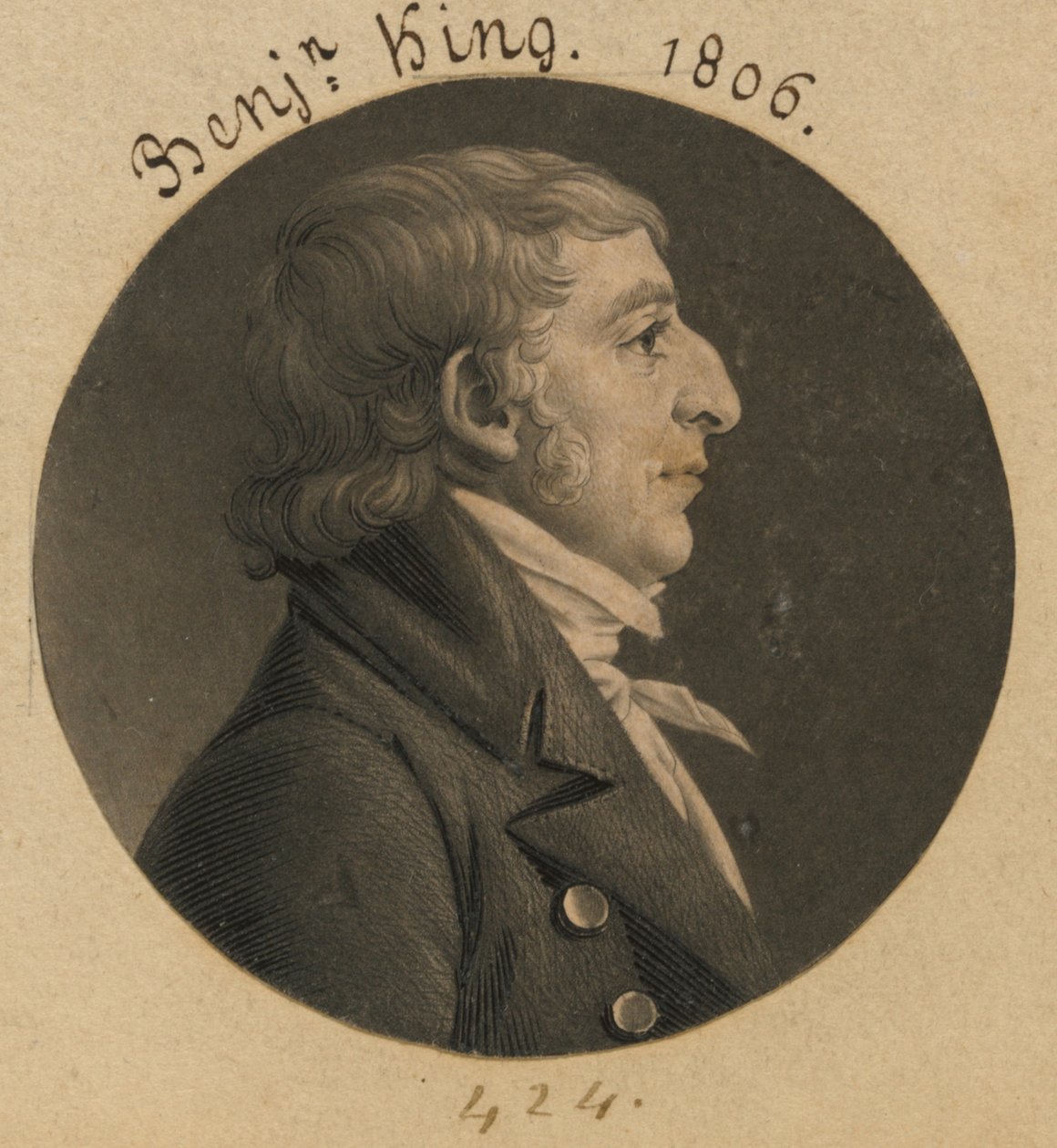 Benjamin King af Charles Balthazar Julien Févret de Saint-Mémin
