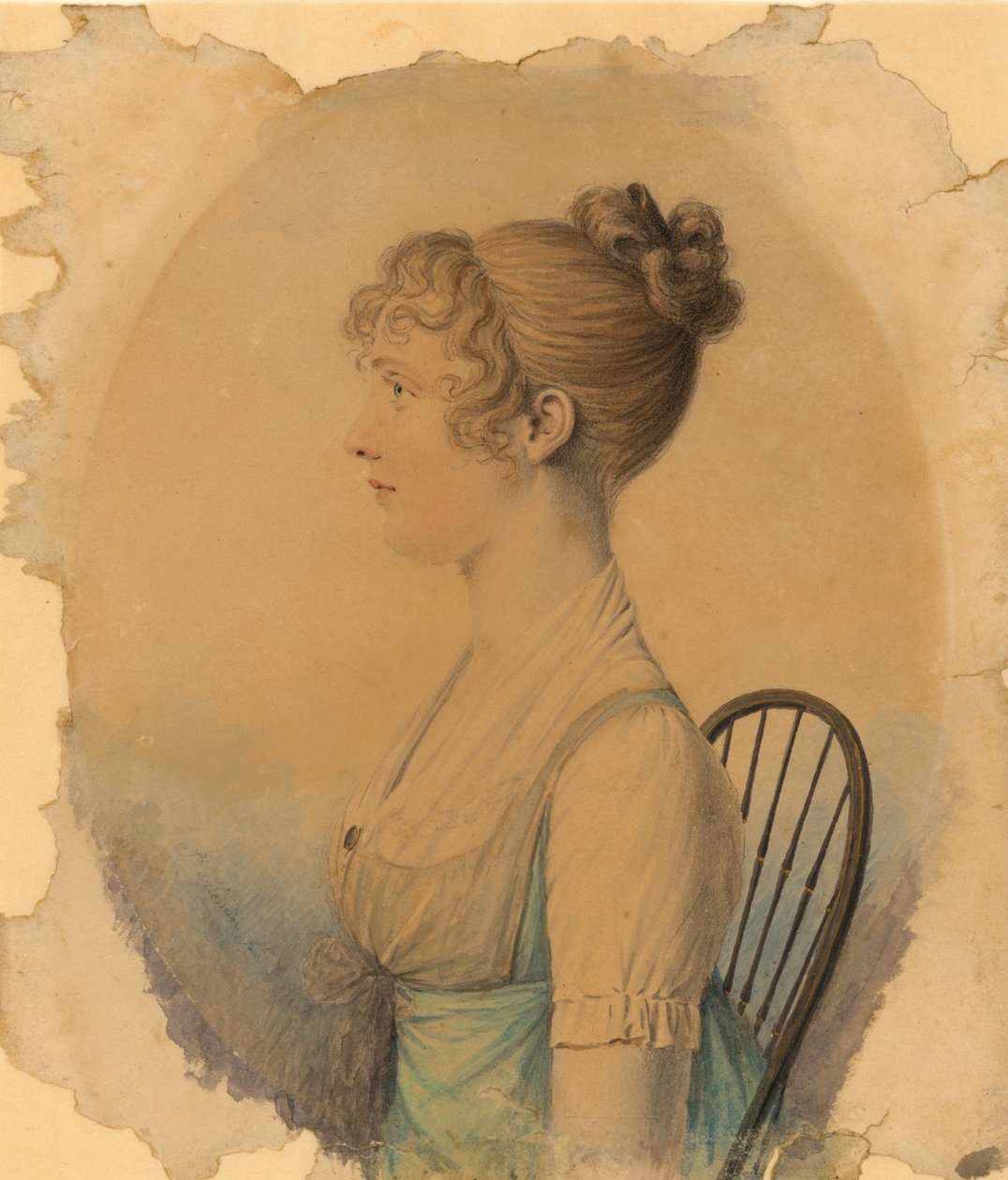 Elizabeth Lonsdale Kay Daingerfield af Charles Balthazar Julien Févret de Saint-Mémin