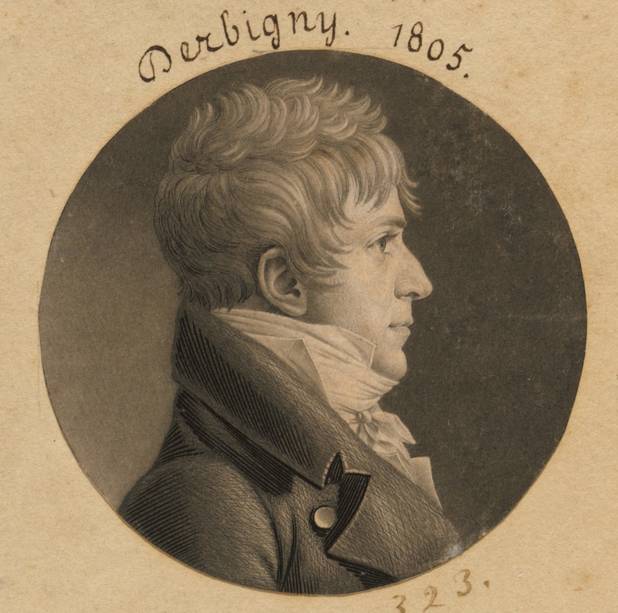 Pierre Auguste Charles Bourguignon Derbigny af Charles Balthazar Julien Févret de Saint-Mémin