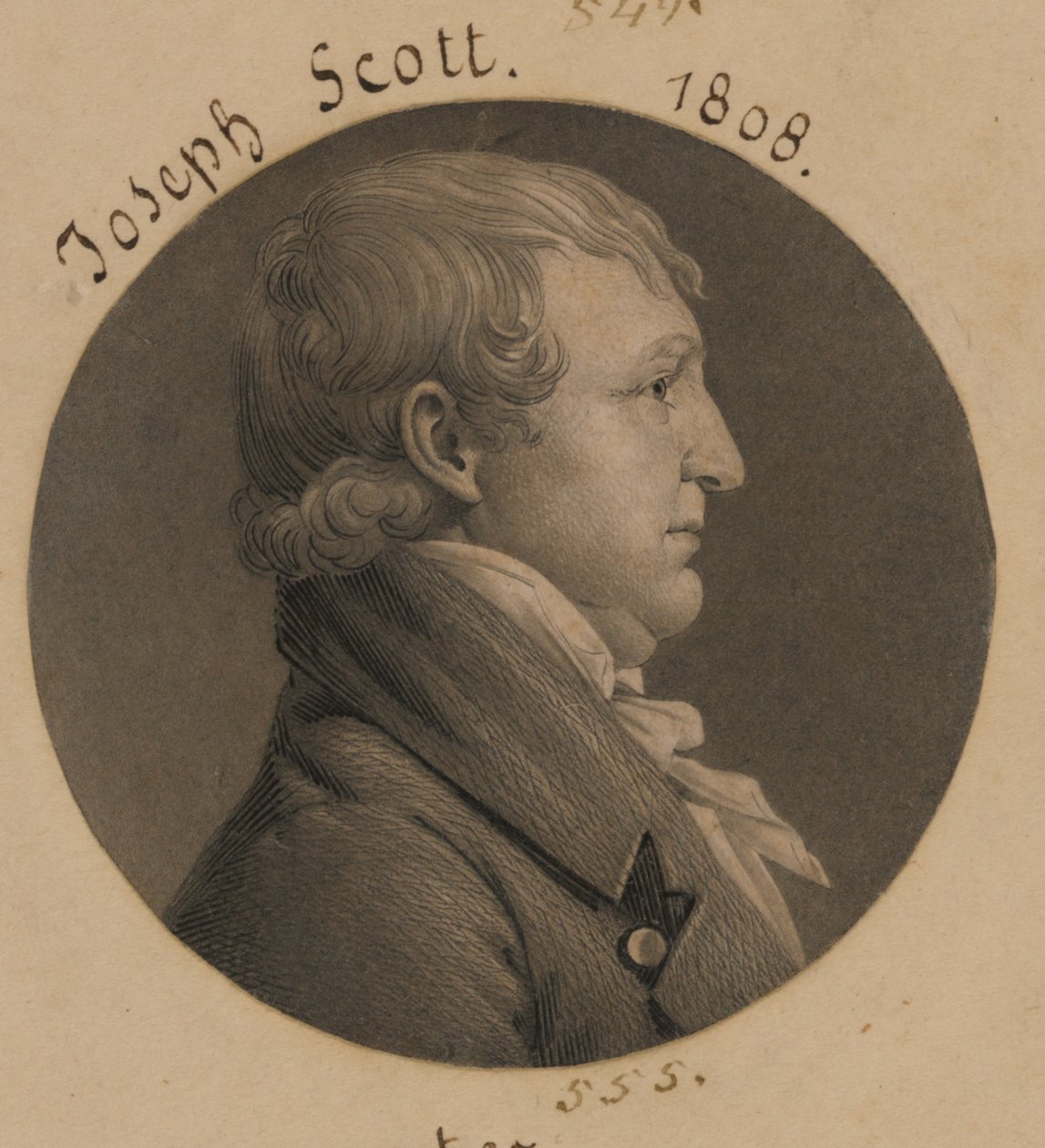 Måske Hubbard Taylor eller Joseph Scott af Charles Balthazar Julien Févret de Saint-Mémin