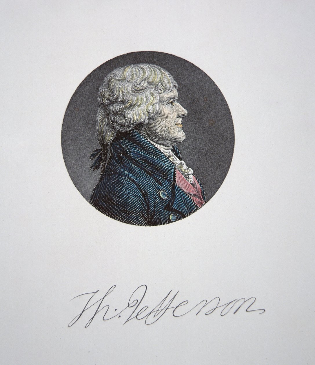 Thomas Jefferson (1743-1826) (farvestik) af Charles Balthazar Julien Févret de Saint Mémin
