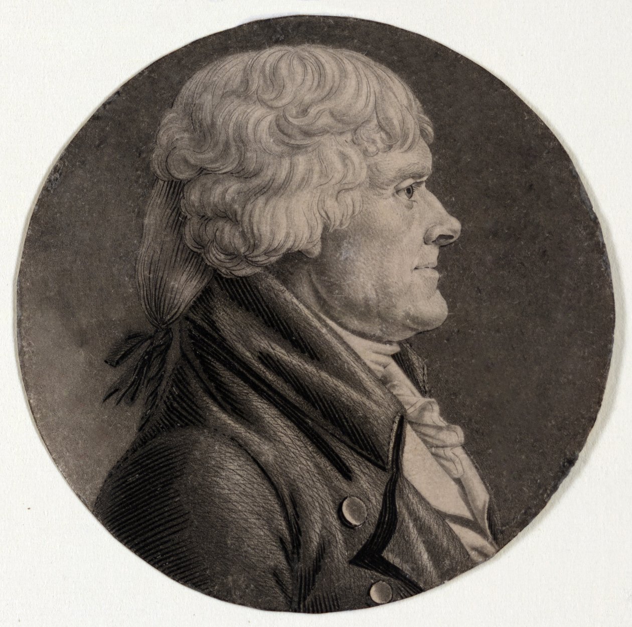 Thomas Jefferson, pub. 1806. af Charles Balthazar Julien Fevret de "Saint Mémin 1770 1852".