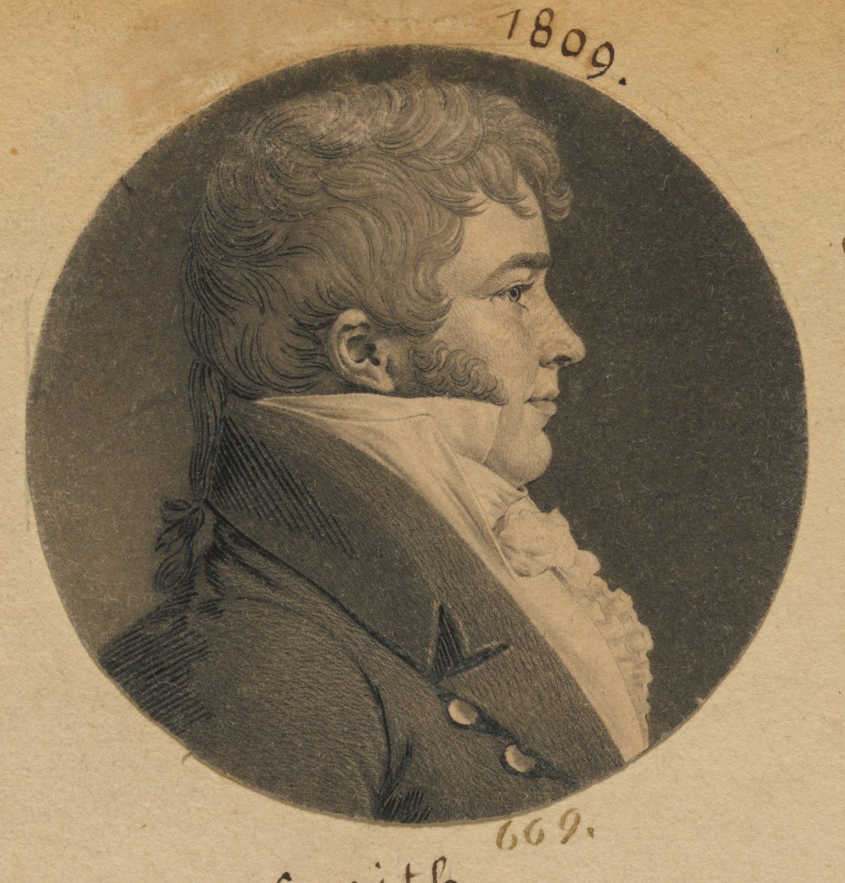 Uidentificeret mand af Charles Balthazar Julien Févret de Saint-Mémin