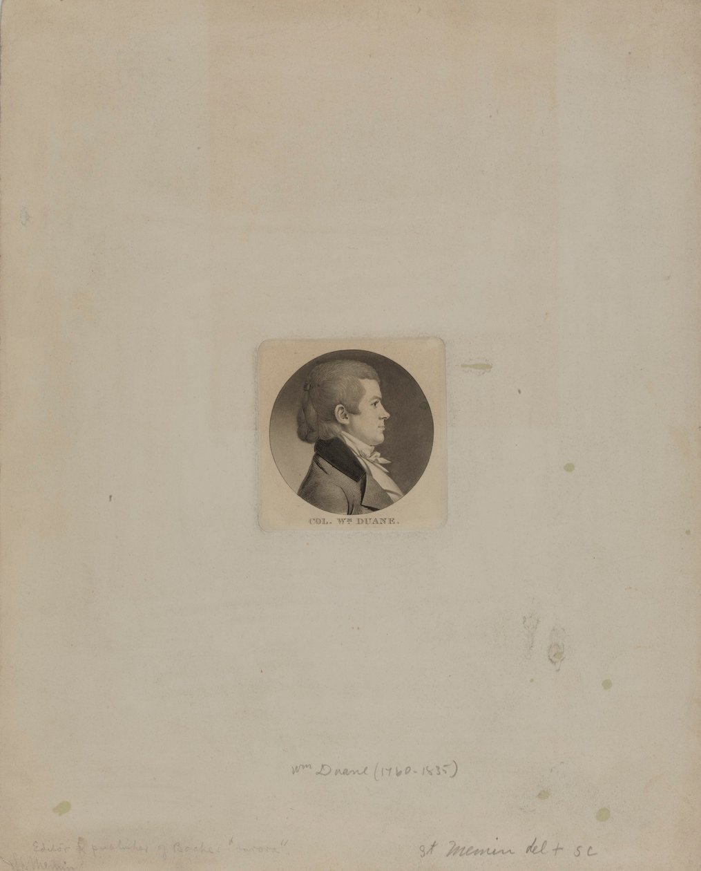 Oberst Wm. Duane af Charles Balthazar Julien Févret de Saint Mémin