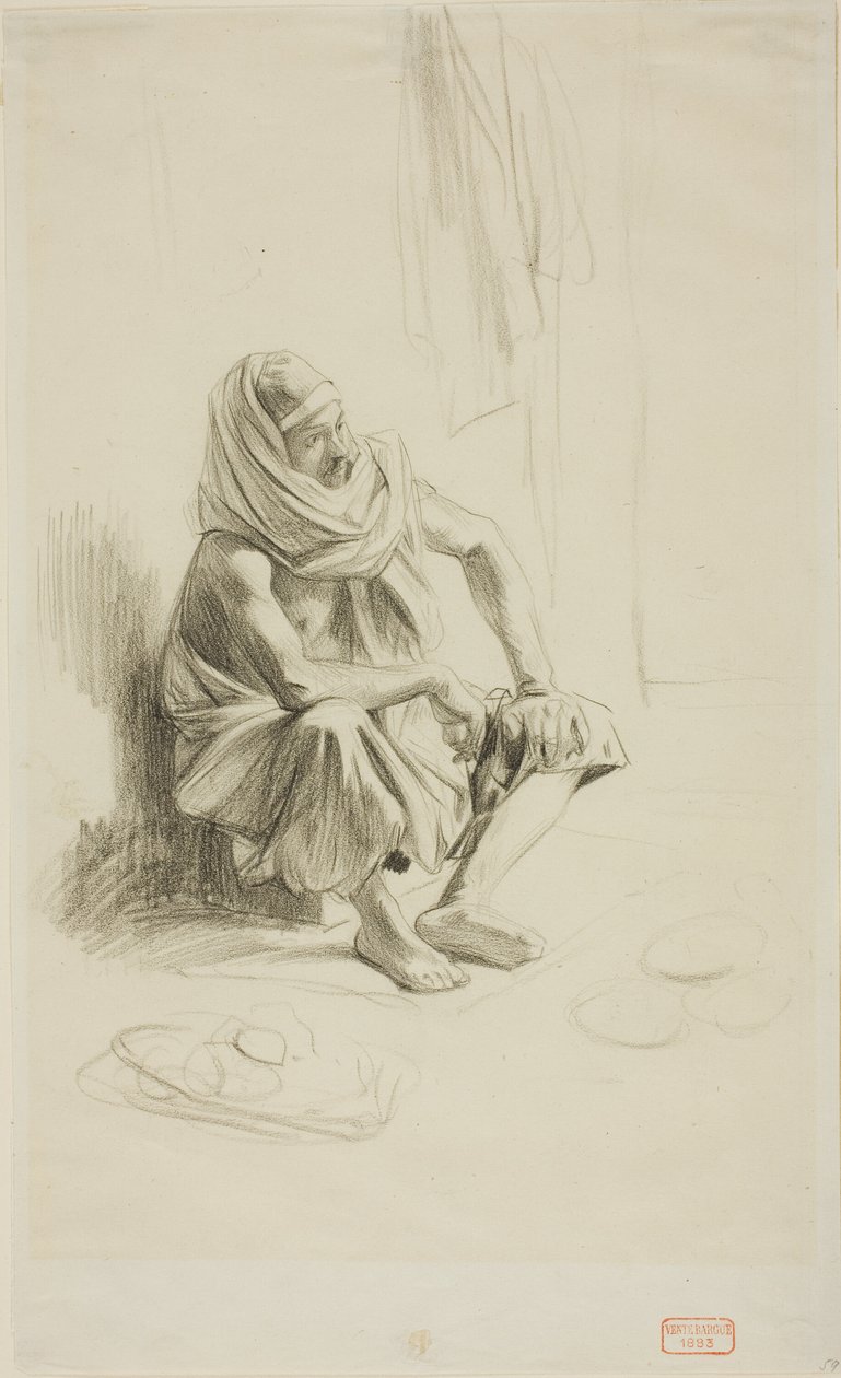 Siddende araber af Charles Bargue