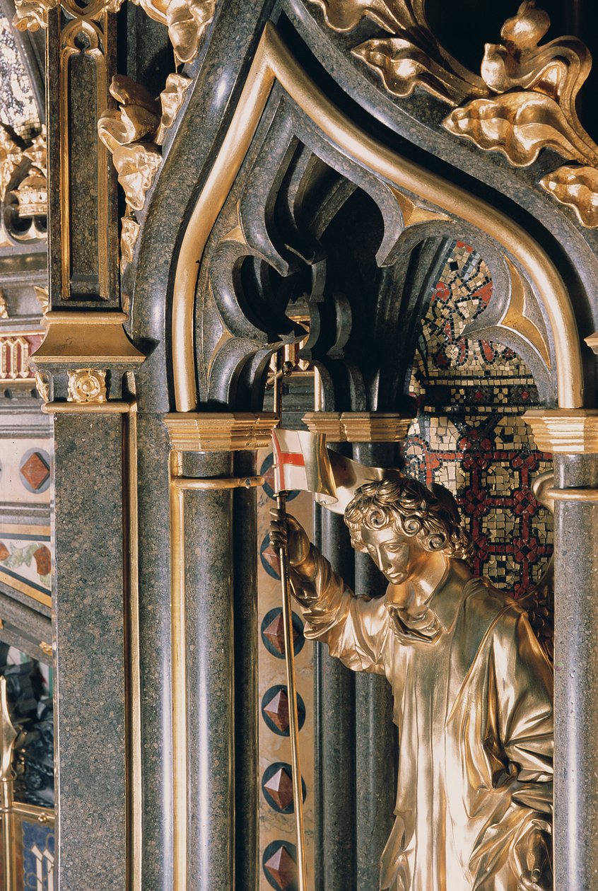 Detalje af pejsen i Robing Room malet træ af Charles Barry