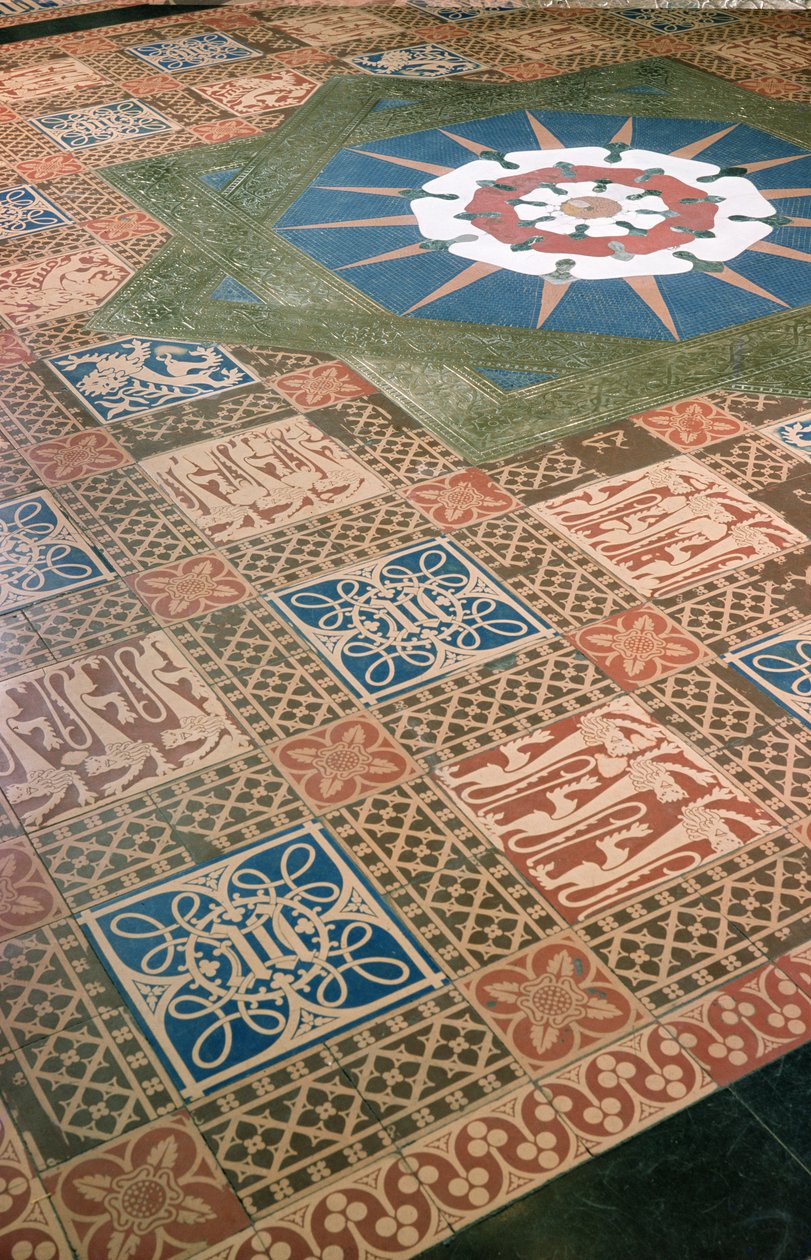 Detalje af lobbygulvet i House of Lords-billedet af Charles Barry