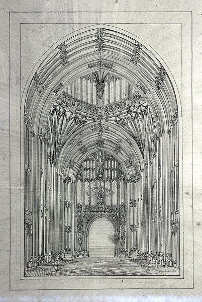 Indgangen til overhuset, fra en mappe med tegninger af New Palace of Westminster (pen og blæk på papir) af Charles Barry