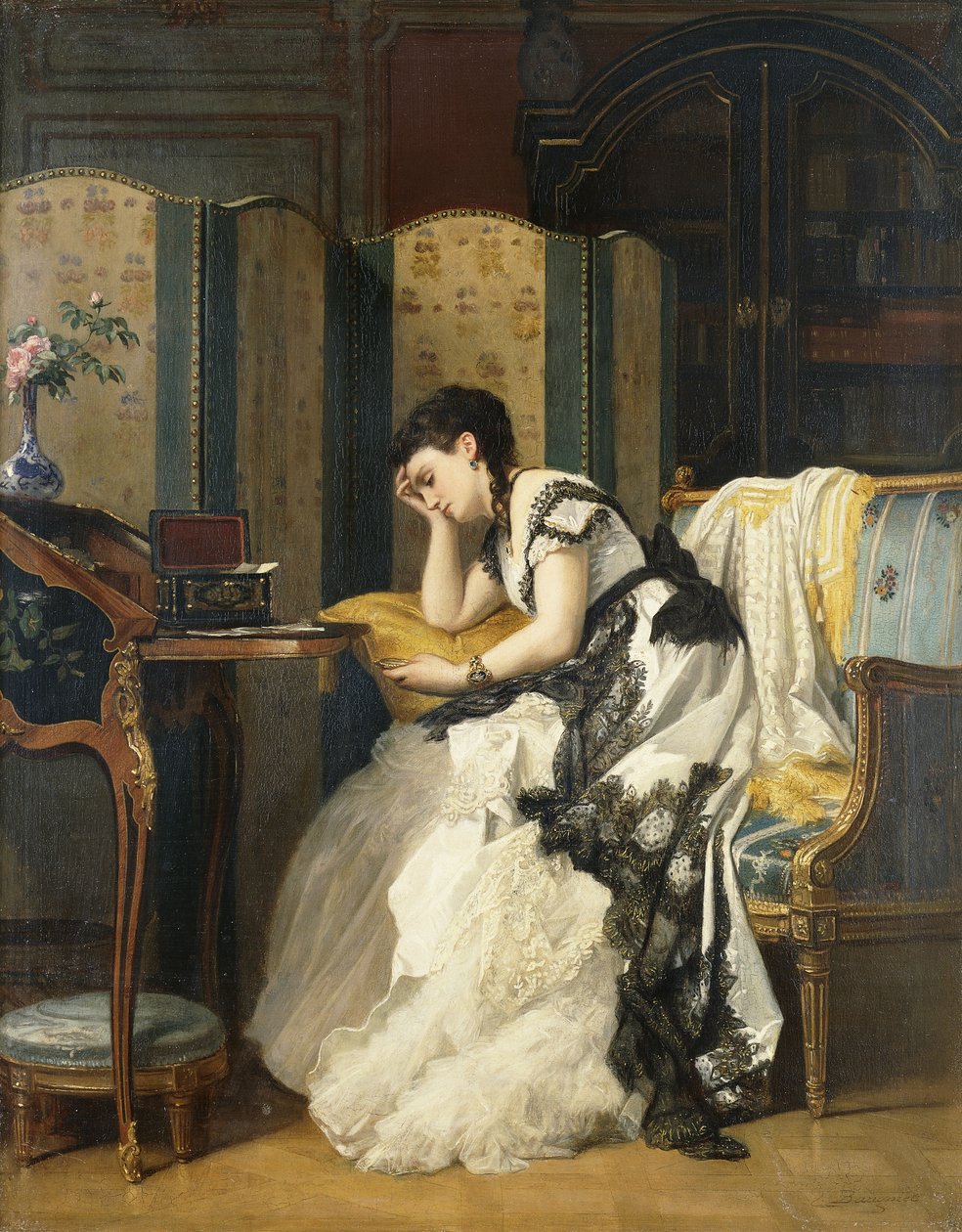 Nostalgi, 55,8 x 44 cm af Charles Baugniet