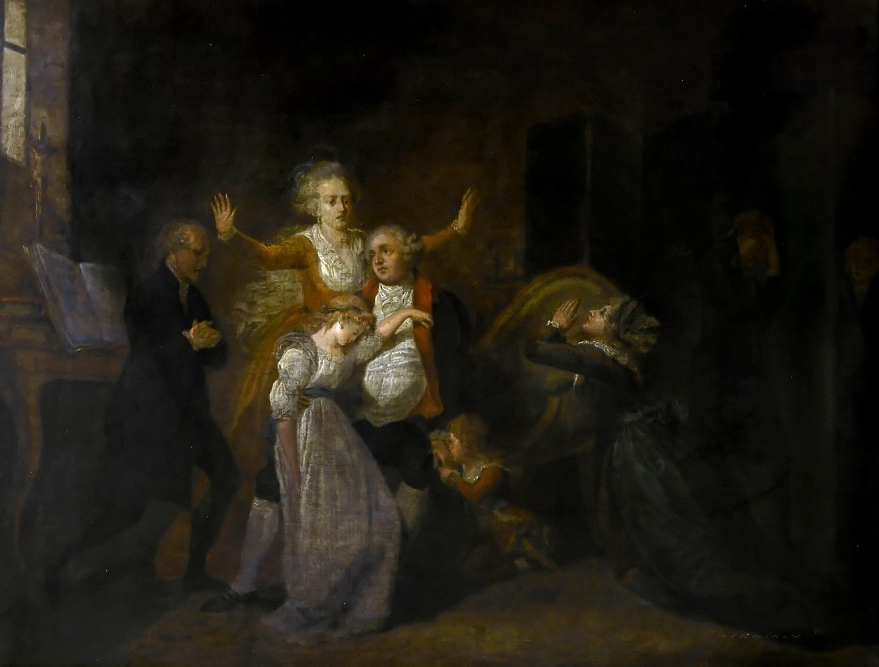 Farvel til Louis XVI af hans familie i templet, 20. januar 1793 af Charles Benazech