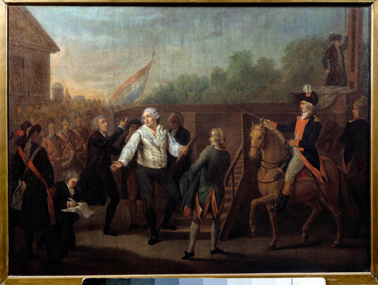 Ludvig XVI gik til stilladset den 21. januar 1793. Engelsk maleri af Charles Benazech (1767 - 1794) af Charles Benazech