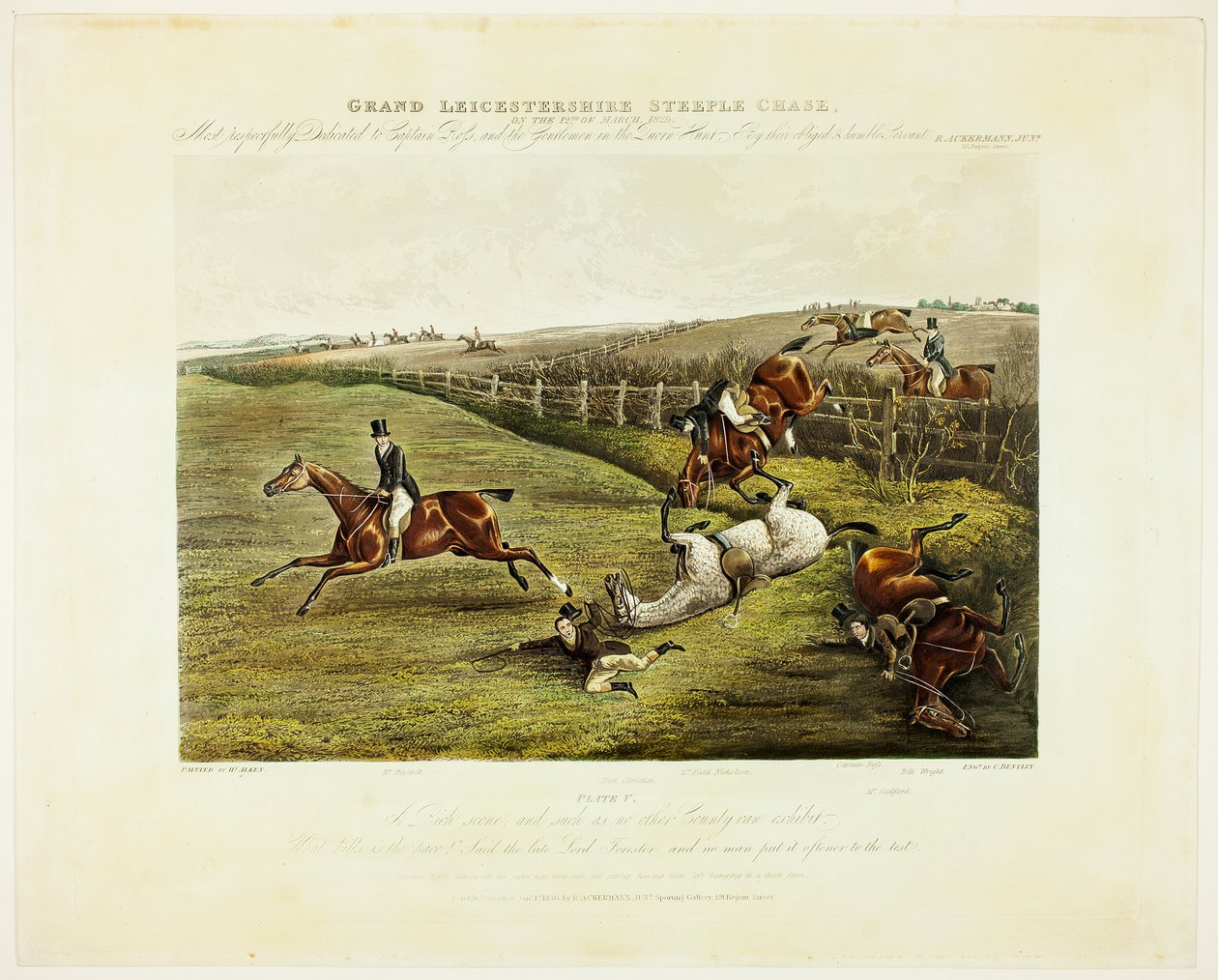 En rig scene fra Grand Leicestershire Steeplechase af Charles Bentley
