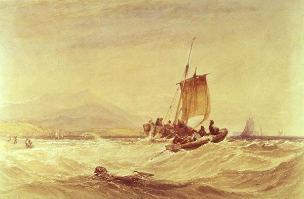 Donegal Bay, ca. 1841 (akvarel) af Charles Bentley