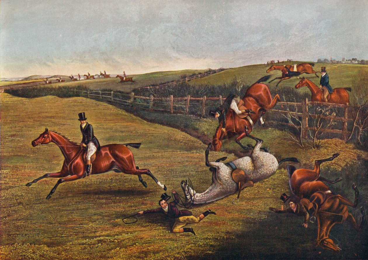 Plade V: Grand Leicestershire Steeplechase, 1829, 1830, 1922 af Charles Bentley