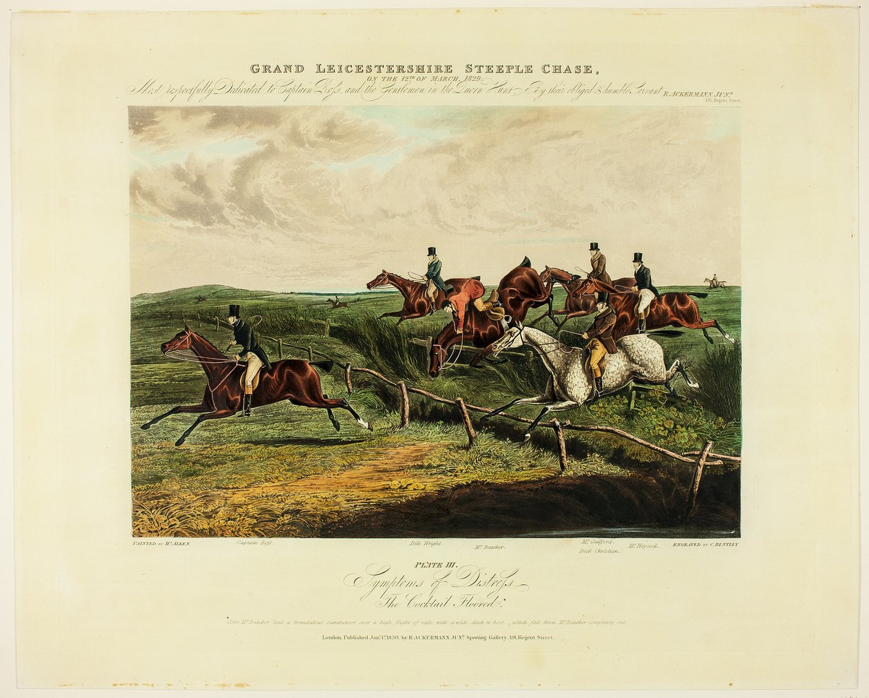 Symptomer på nød, fra The Grand Steeplechase Over Leicestershire af Charles Bentley