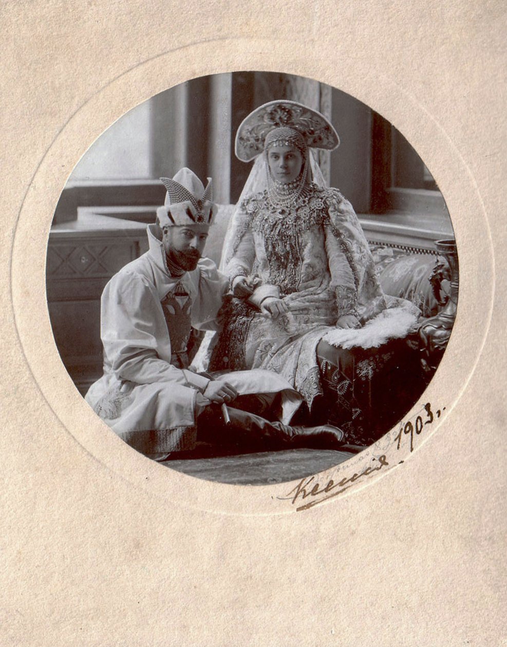 Storhertug Alexander Mikhailovich og storhertuginde Xenia Alexandrovna af Rusland, 1903 af Charles Bergamasco