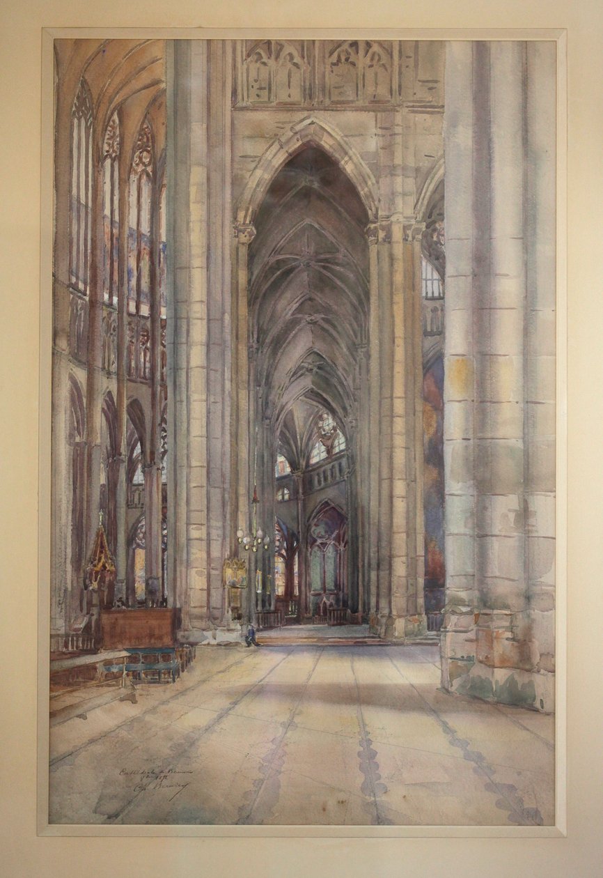 Interiør af Beauvais-katedralen, ca. 1896 (akvarel) af Charles Bernier