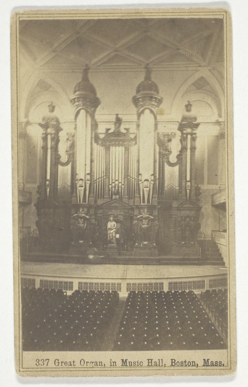 337 Stort orgel, i Music Hall, Boston, Massachusetts af Charles Bierstadt