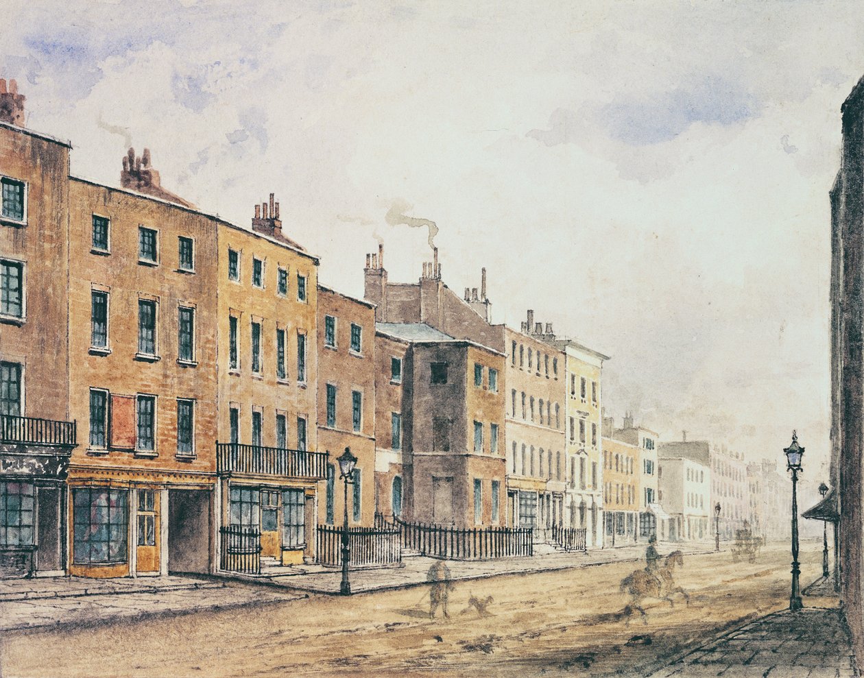 Udsigt over Marylebone High Street, 1848 af Charles Bigot