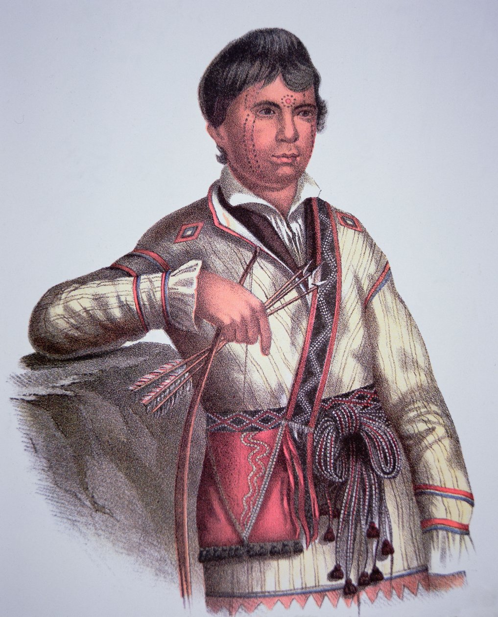 Mistippee, søn af Yoholo-Micco, chef for Creek People, fra maleri af 1826 (farve litho) af Charles Bird (after) King