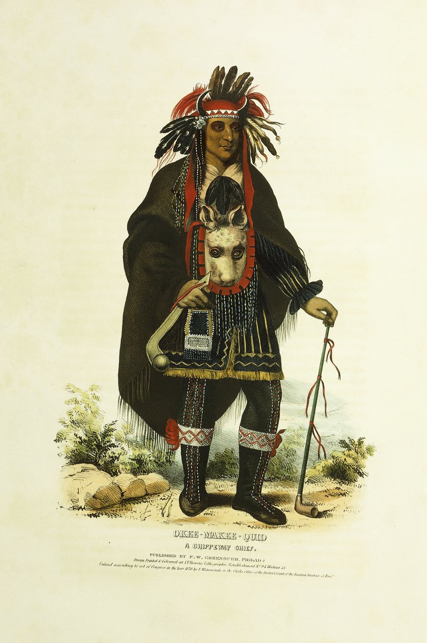 Okee-Makee-Quid, en Chippeway-chef af Charles Bird (after) King